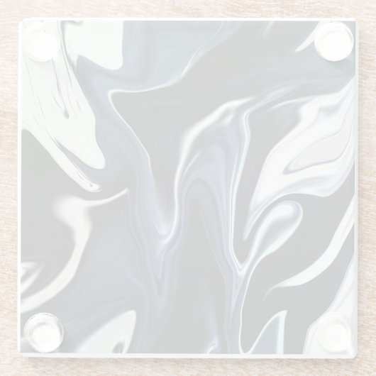 Abstracte elegant vloeibare marmer stromingstextuu glazen onderzetter (Achterkant)