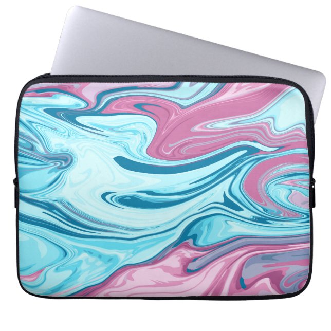 Abstracte elegant vloeibare marmer stromingstextuu laptop sleeve (Voorkant)