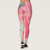 Abstracte elegant vloeibare marmer stromingstextuu leggings (Achterkant)