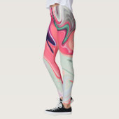 Abstracte elegant vloeibare marmer stromingstextuu leggings (Links)