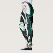 Abstracte elegant vloeibare marmer stromingstextuu leggings (Links)