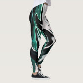 Abstracte elegant vloeibare marmer stromingstextuu leggings (Rechts)