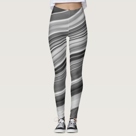 Abstracte elegant vloeibare marmer stromingstextuu leggings (Voorkant)