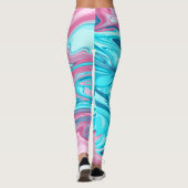 Abstracte elegant vloeibare marmer stromingstextuu leggings (Achterkant)