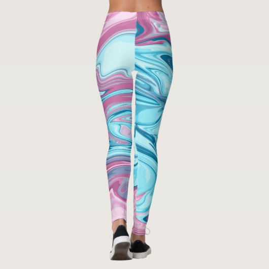 Abstracte elegant vloeibare marmer stromingstextuu leggings (Achterkant)