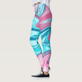 Abstracte elegant vloeibare marmer stromingstextuu leggings (Links)