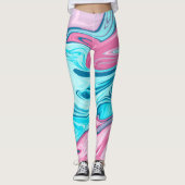 Abstracte elegant vloeibare marmer stromingstextuu leggings (Voorkant)