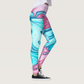 Abstracte elegant vloeibare marmer stromingstextuu leggings (Rechts)