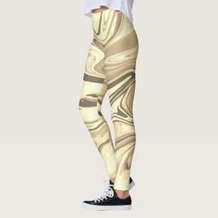 Abstracte elegant vloeibare marmer stromingstextuu leggings