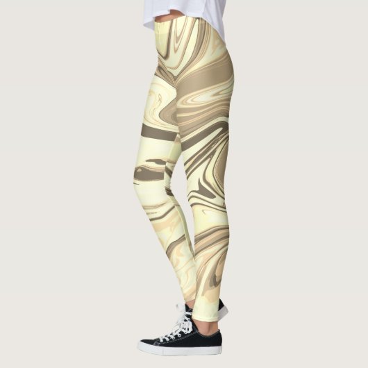 Abstracte elegant vloeibare marmer stromingstextuu leggings (Links)