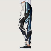 Abstracte elegant vloeibare marmer stromingstextuu leggings (Links)