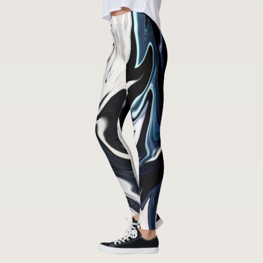 Abstracte elegant vloeibare marmer stromingstextuu leggings (Links)