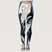 Abstracte elegant vloeibare marmer stromingstextuu leggings (Voorkant)
