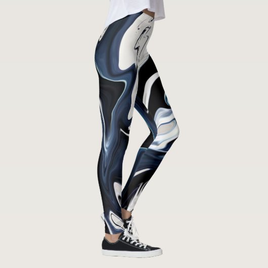 Abstracte elegant vloeibare marmer stromingstextuu leggings (Rechts)