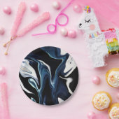 Abstracte elegant vloeibare marmer stromingstextuu papieren bordje (Feest)