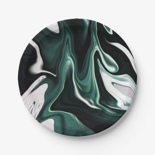 Abstracte elegant vloeibare marmer stromingstextuu papieren bordje (Voorkant)