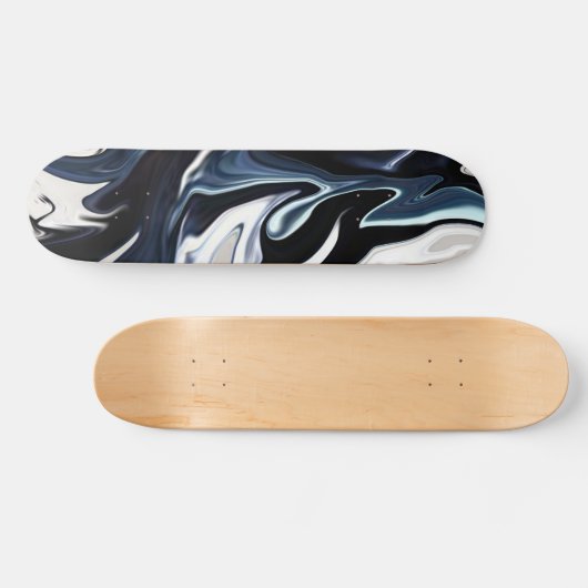 Abstracte elegant vloeibare marmer stromingstextuu persoonlijk skateboard (Horizontaal)