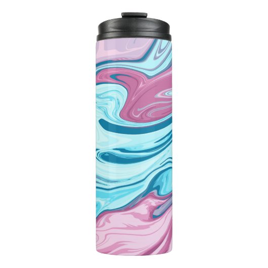 Abstracte elegant vloeibare marmer stromingstextuu thermosbeker (Voorkant)