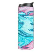 Abstracte elegant vloeibare marmer stromingstextuu thermosbeker (Gedraaid links)