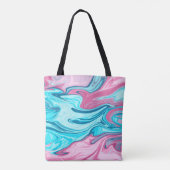 Abstracte elegant vloeibare marmer stromingstextuu tote bag (Achterkant)