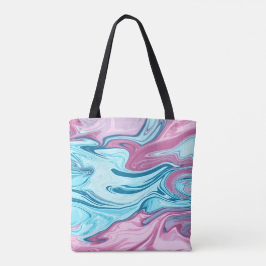 Abstracte elegant vloeibare marmer stromingstextuu tote bag (Achterkant)