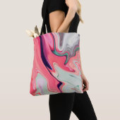 Abstracte elegant vloeibare marmer stromingstextuu tote bag (Dichtbij)