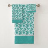 Abstracte Elegante Aqua Handdoek Set (Insitu)