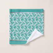 Abstracte Elegante Aqua Handdoek Set (Wasdoekje)