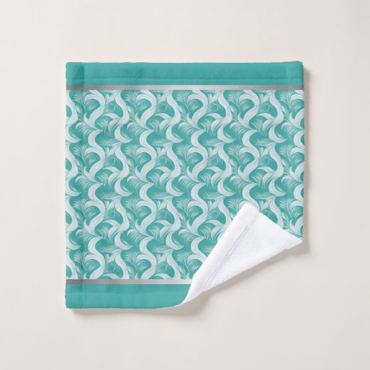 Abstracte Elegante Aqua Handdoek Set (Wasdoekje)