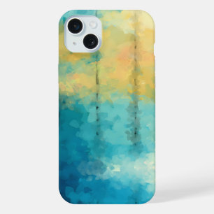 Abstracte elegante gemengde kleurrijke schilderij iPhone 15 plus case