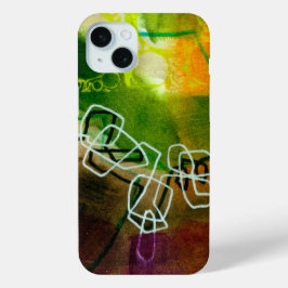 Abstracte elegante gemengde kleurrijke schilderijp iPhone 15 mini hoesje