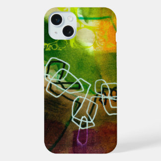 Abstracte elegante gemengde kleurrijke schilderijp iPhone 15 plus case