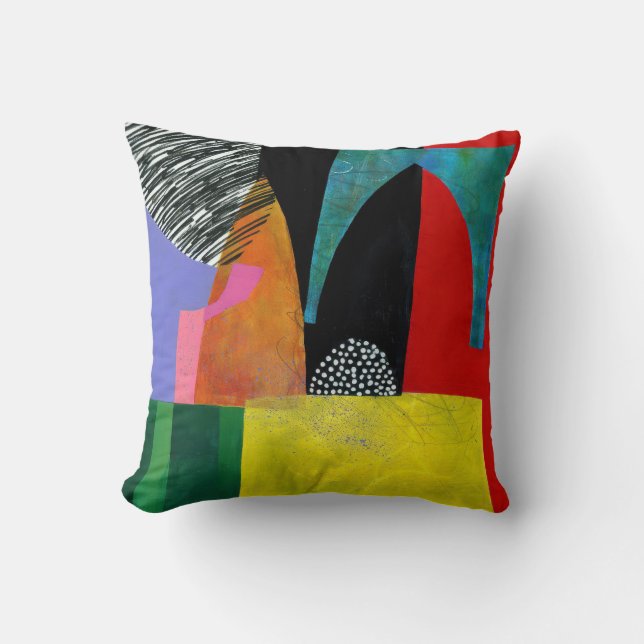Abstracte elegante gemengde kleurrijke schilderijp kussen (Voorkant)