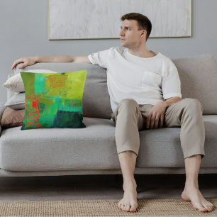 Abstracte elegante gemengde kleurrijke schilderijp kussen