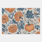 Abstracte Elegante herfstpompoen stoffige blauwe b Inpakpapier Vel (Voorkant 3)