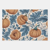 Abstracte Elegante herfstpompoen stoffige blauwe b Inpakpapier Vel (Voorkant)