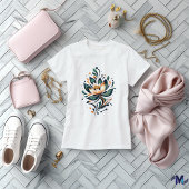 Abstracte Elegante Lotus Bloem Kunst T-shirt