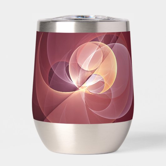 Abstracte Elegante Moderne Wijnrode Fractal Art (Voorkant)