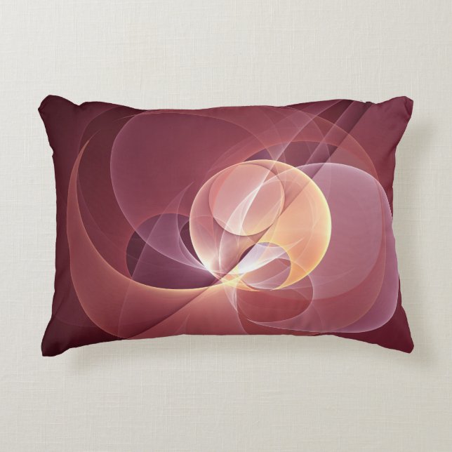Abstracte Elegante Moderne Wijnrode Fractal Art Accent Kussen (Voorkant)