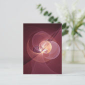 Abstracte Elegante Moderne Wijnrode Fractal Art Briefkaart (Staand voorkant)