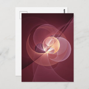 Abstracte Elegante Moderne Wijnrode Fractal Art Briefkaart