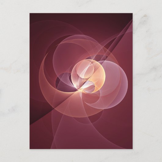Abstracte Elegante Moderne Wijnrode Fractal Art Briefkaart (Voorkant)