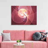Abstracte Elegante Moderne Wijnrode Fractal Art Canvas Afdruk (Insitu (Woonkamer))