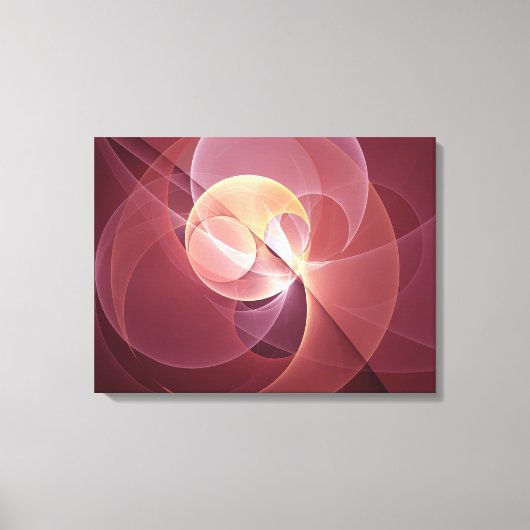 Abstracte Elegante Moderne Wijnrode Fractal Art Canvas Afdruk (Voorkant)