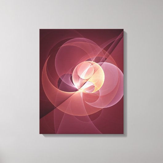 Abstracte Elegante Moderne Wijnrode Fractal Art Canvas Afdruk (Voorkant)