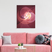 Abstracte Elegante Moderne Wijnrode Fractal Art Canvas Afdruk (Insitu (Woonkamer))
