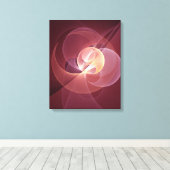 Abstracte Elegante Moderne Wijnrode Fractal Art Canvas Afdruk (Insitu (Houten vloer))