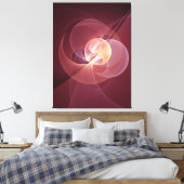 Abstracte Elegante Moderne Wijnrode Fractal Art Canvas Afdruk (Insitu (Slaapkamer))