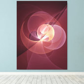 Abstracte Elegante Moderne Wijnrode Fractal Art Canvas Afdruk (Insitu (Houten vloer))