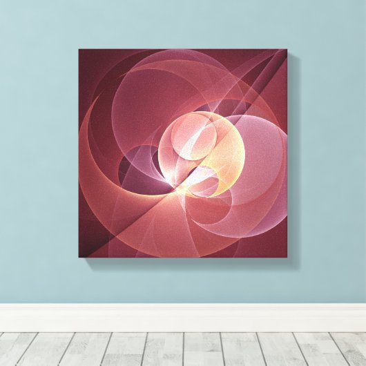Abstracte Elegante Moderne Wijnrode Fractal Art Canvas Afdruk (Insitu (Houten vloer))